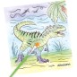 CARTE DE COLORAT WATERCOLOUR DINO WORLD DEPESCHE