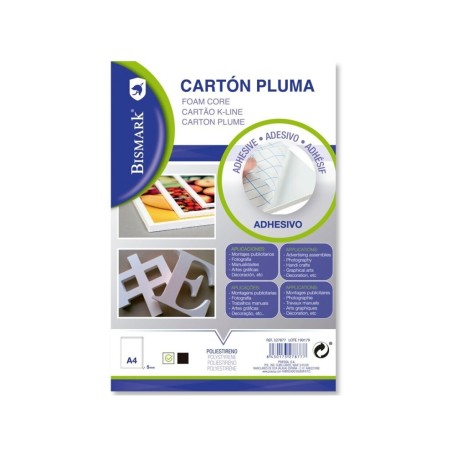 CARTON FOAMBOARD ALB MOUSSE 5MM A4 ADEZIV POESSA