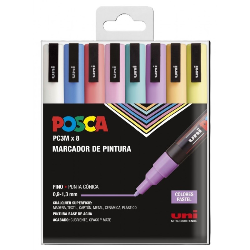 SET 8 BUC UNI POSCA MARKER APA PC-3M 0.9-1.3 MM PASTEL SET 8 BUC UNI POSCA MARKER APA PC-3M 0.9-1.3 MM PASTEL
