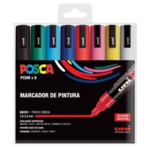 SET 8 BUC UNI POSCA MARKER APA PC-5M 1,8-2,5 MM