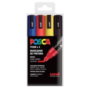 SET 4 BUC UNI POSCA MARKER APA PC-5M 1.8-2.5 MM BASIC