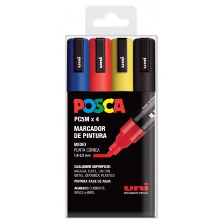 SET 4 BUC UNI POSCA MARKER APA PC-5M 1.8-2.5 MM BASIC