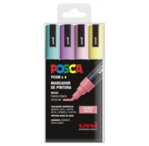 SET 4 BUC UNI POSCA MARKER APA PC-5M 1.8-2.5 MM PASTEL