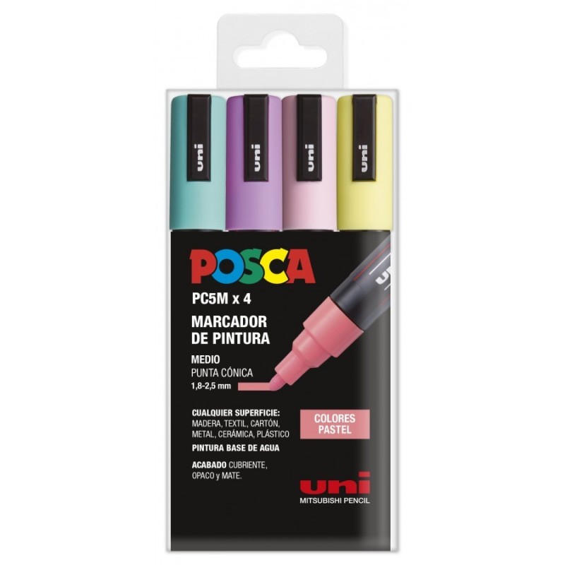 SET 4 BUC UNI POSCA MARKER APA PC-5M 1.8-2.5 MM PASTEL SET 4 BUC UNI POSCA MARKER APA PC-5M 1.8-2.5 MM PASTEL
