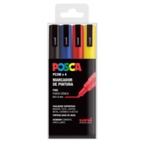 SET 4 BUC UNI POSCA MARKER APA PC-3M 0.9-1.3 MM BASIC
