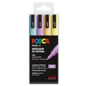 SET 4 BUC UNI POSCA MARKER APA PC-3M 0.9-1.3 MM PASTEL
