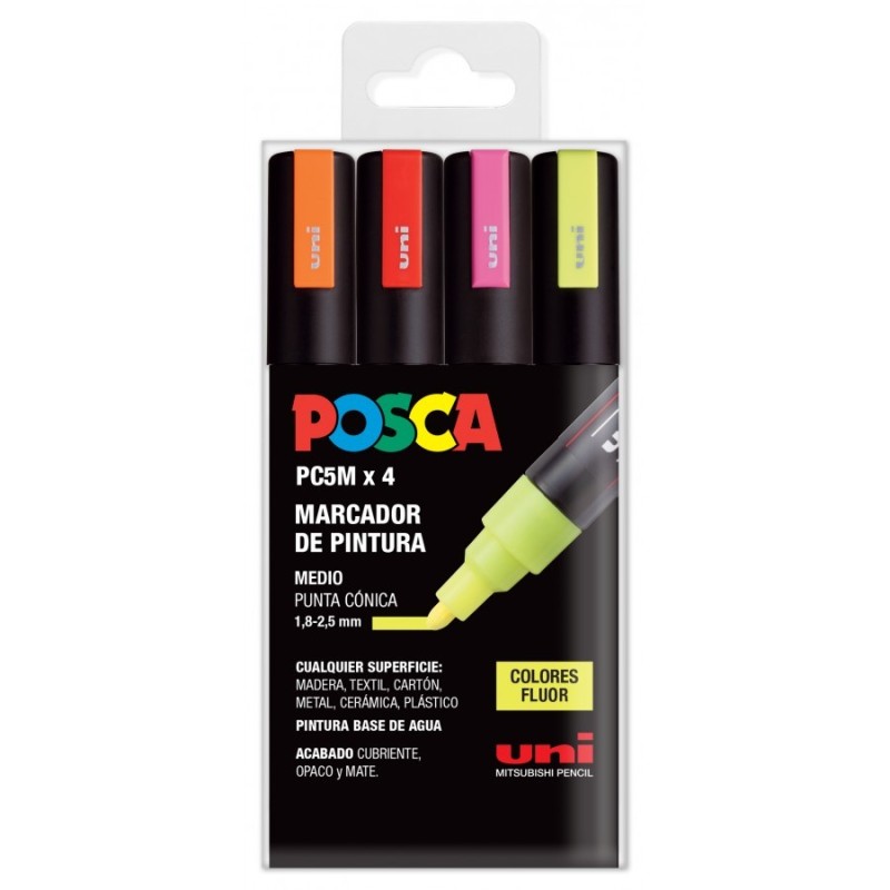 SET 4 BUC UNI POSCA MARKER APA PC-5M 1.8-2.5 MM FOSFORESCENTE SET 4 BUC UNI POSCA MARKER APA PC-5M 1.8-2.5 MM FOSFORESCENTE