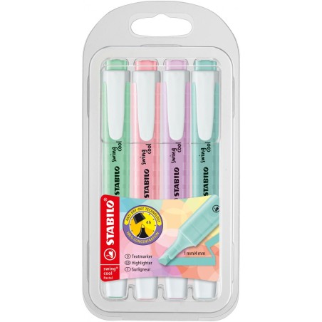 TEXTMARKER STABILO SWING COOL PASTEL SET 4 BUC