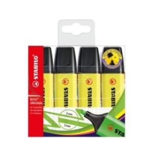 TEXTMARKER STABILO BOSS ORIGINAL SET 4 (GALBEN)