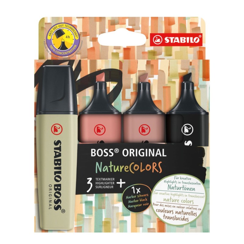 TEXTMARKER STABILO BOSS NATURE COLORS SET 4 BUC TEXTMARKER STABILO BOSS NATURE COLORS SET 4 BUC