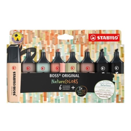 TEXTMARKER STABILO BOSS NATURE COLORS SET 8 BUC