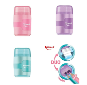 ASCUTITOARE DUBLA CU RADIERA CONNECT PASTEL MAPED