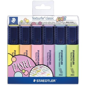 SET 6 TEXTSURFER 364C STAEDTLER PASTEL