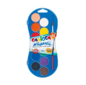 ACUARELE 12 CULORI+ PENSULA 30MM ACUARELL CARIOCA