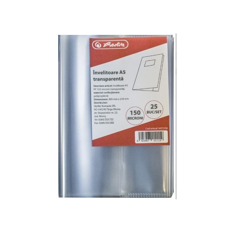 INVELITOARE A5 PP 150 MICRONI TRANSPARENTA